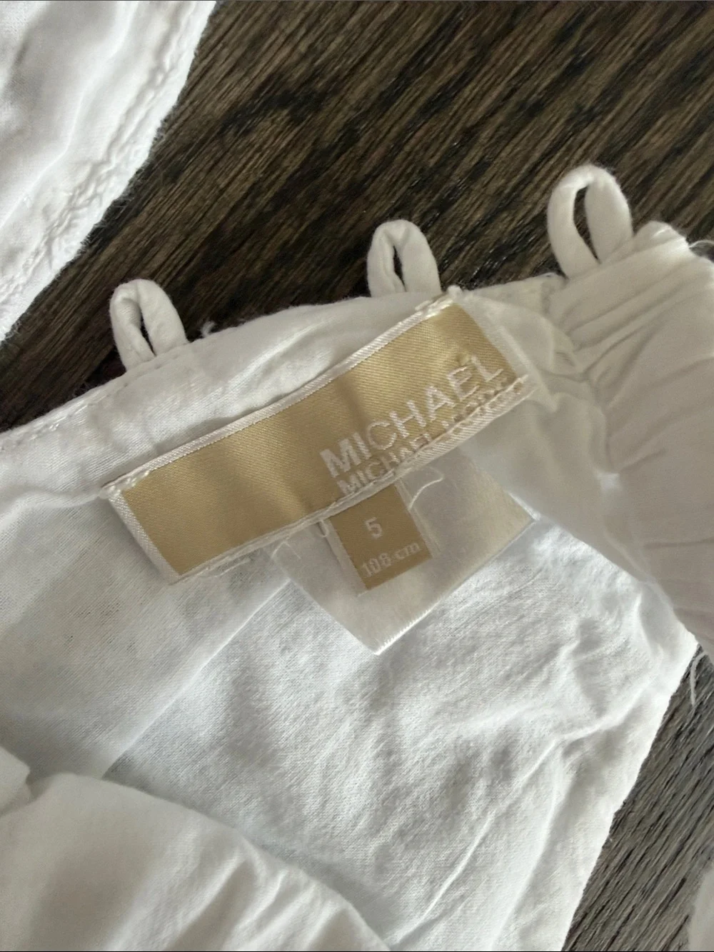 Michael Kors Girls' White Eyelet Dress - size 5